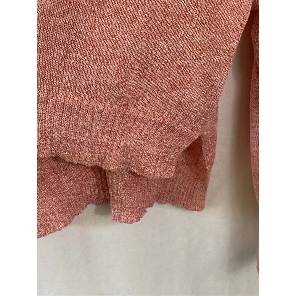 Parker NY Sweater Size Medium Knit Peach Pink Linen Pullover Marled Knit Coastal